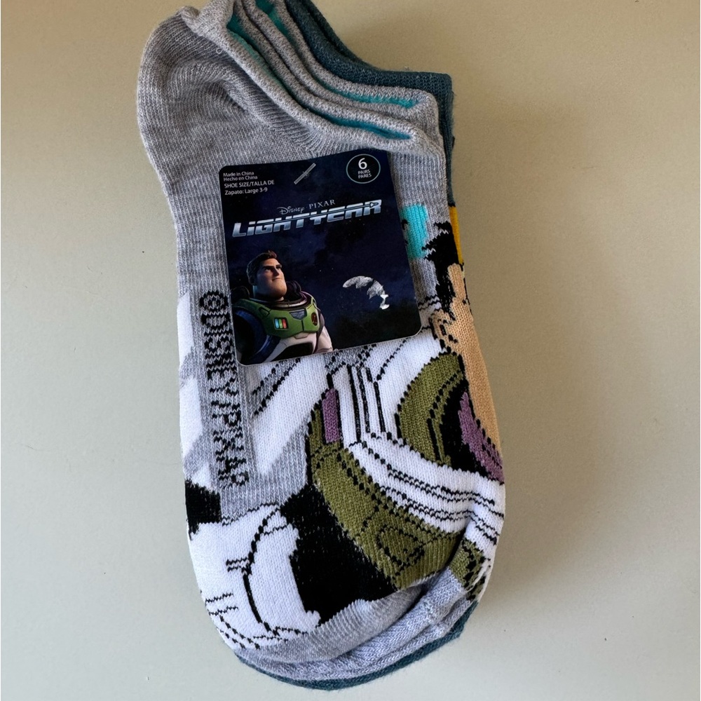 Disney Pixar Buzz Lightyear package of 6 pair of socks